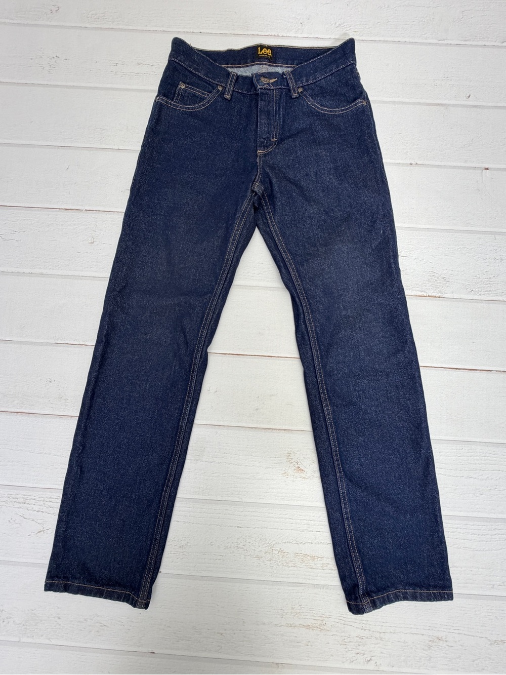 Lee Men’s Straight Leg Jeans 28x30 Dark Blue Regular Fit Cotton